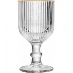 Taça 75ml De Licor Com Fio De Ouro Lines Vidro Wolff
